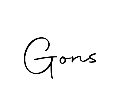 Design your own signature with our free online signature maker. With this signature software, you can create a handwritten (Autography-DOLnW) signature for name Gons. Gons signature style 10 images and pictures png