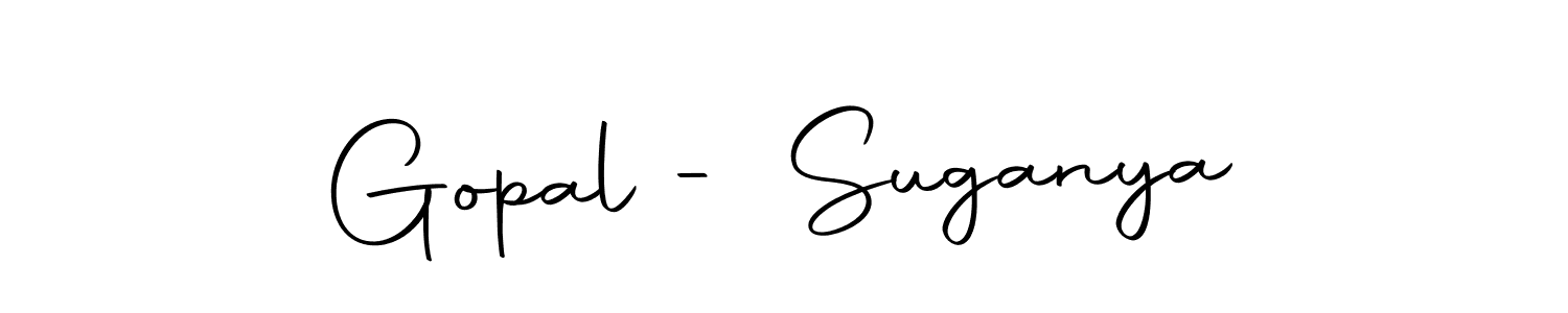How to make Gopal - Suganya name signature. Use Autography-DOLnW style for creating short signs online. This is the latest handwritten sign. Gopal - Suganya signature style 10 images and pictures png