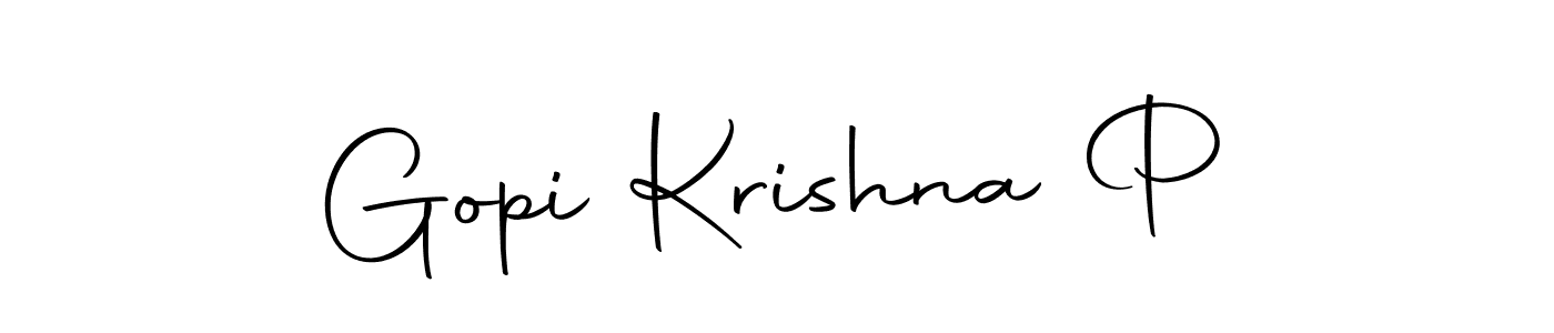 How to make Gopi Krishna P name signature. Use Autography-DOLnW style for creating short signs online. This is the latest handwritten sign. Gopi Krishna P signature style 10 images and pictures png
