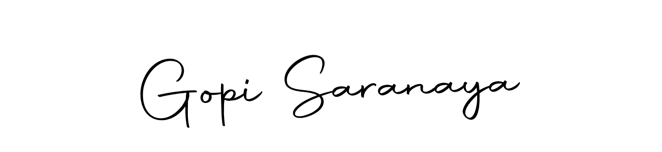 Create a beautiful signature design for name Gopi Saranaya. With this signature (Autography-DOLnW) fonts, you can make a handwritten signature for free. Gopi Saranaya signature style 10 images and pictures png