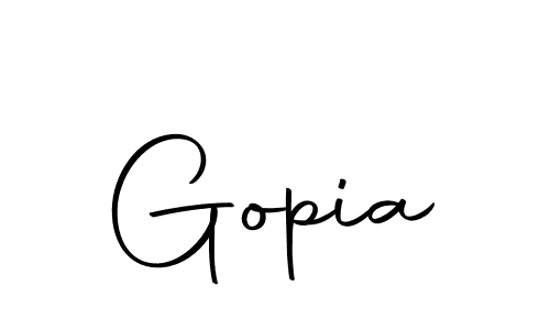 Use a signature maker to create a handwritten signature online. With this signature software, you can design (Autography-DOLnW) your own signature for name Gopia. Gopia signature style 10 images and pictures png