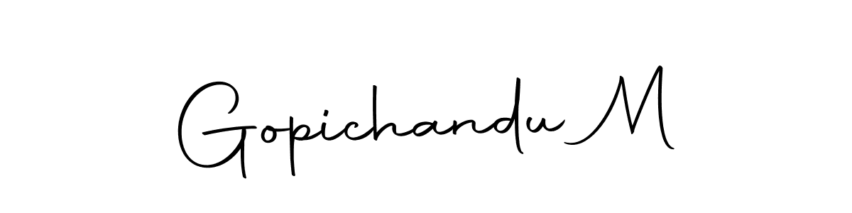 Use a signature maker to create a handwritten signature online. With this signature software, you can design (Autography-DOLnW) your own signature for name Gopichandu M. Gopichandu M signature style 10 images and pictures png