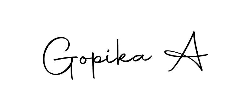 Make a beautiful signature design for name Gopika A. Use this online signature maker to create a handwritten signature for free. Gopika A signature style 10 images and pictures png