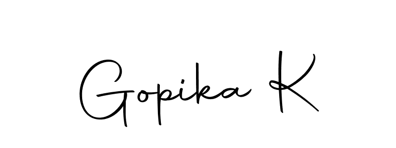 Create a beautiful signature design for name Gopika K. With this signature (Autography-DOLnW) fonts, you can make a handwritten signature for free. Gopika K signature style 10 images and pictures png