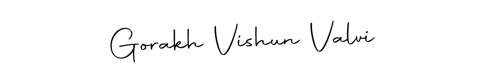 Autography-DOLnW is a professional signature style that is perfect for those who want to add a touch of class to their signature. It is also a great choice for those who want to make their signature more unique. Get Gorakh Vishun Valvi name to fancy signature for free. Gorakh Vishun Valvi signature style 10 images and pictures png