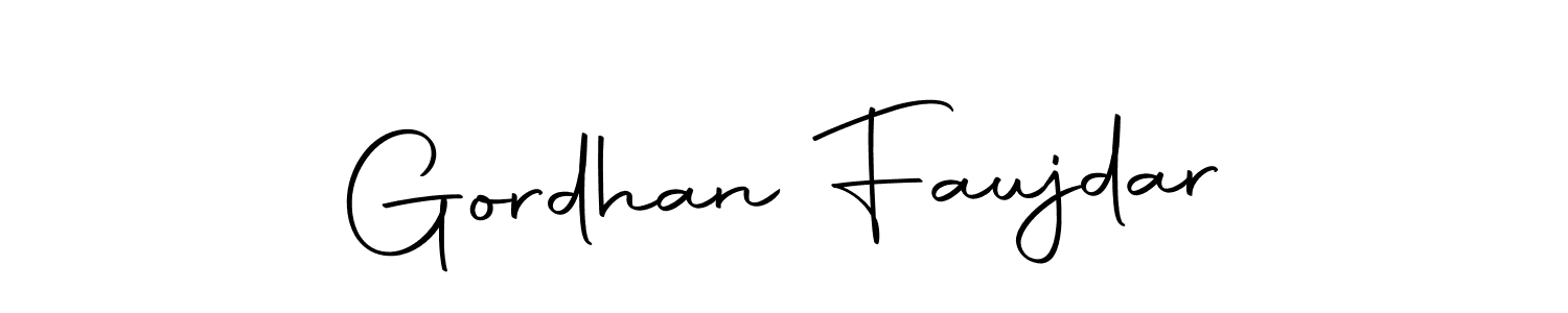 Make a beautiful signature design for name Gordhan Faujdar. With this signature (Autography-DOLnW) style, you can create a handwritten signature for free. Gordhan Faujdar signature style 10 images and pictures png