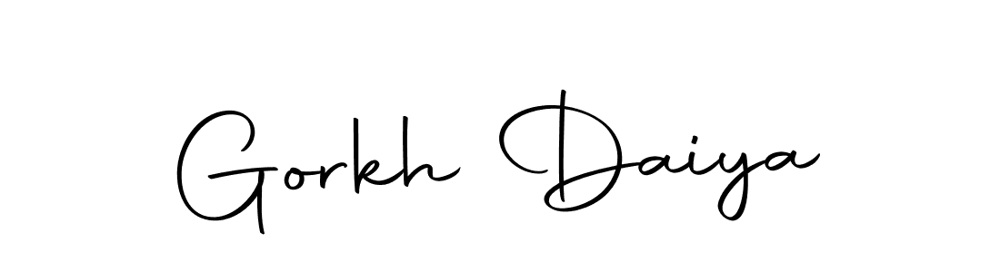 How to make Gorkh Daiya name signature. Use Autography-DOLnW style for creating short signs online. This is the latest handwritten sign. Gorkh Daiya signature style 10 images and pictures png