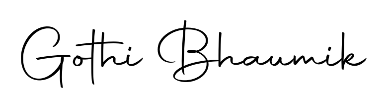 Discover how Gothi Bhaumik looks in an executive cursive font (Autography-DOLnW). Perfect for legal documents, invoices, and certificates. Gothi Bhaumik signature style 10 images and pictures png
