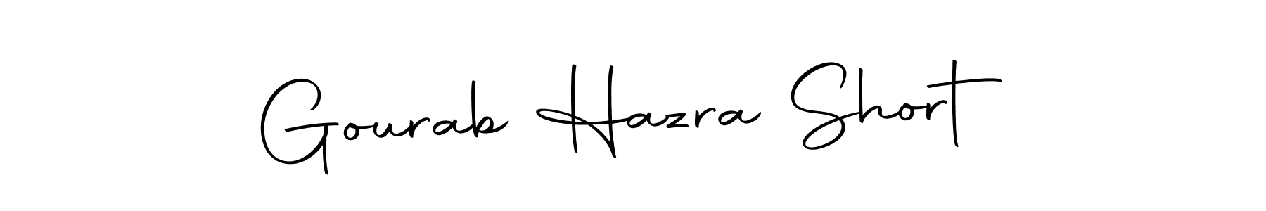 The best way (Autography-DOLnW) to make a short signature is to pick only two or three words in your name. The name Gourab Hazra Short include a total of six letters. For converting this name. Gourab Hazra Short signature style 10 images and pictures png