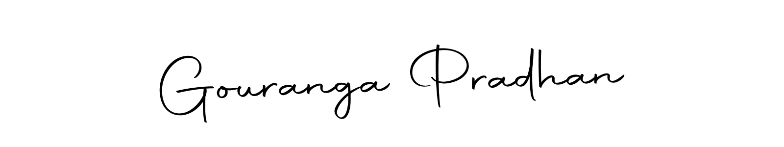 How to make Gouranga Pradhan name signature. Use Autography-DOLnW style for creating short signs online. This is the latest handwritten sign. Gouranga Pradhan signature style 10 images and pictures png