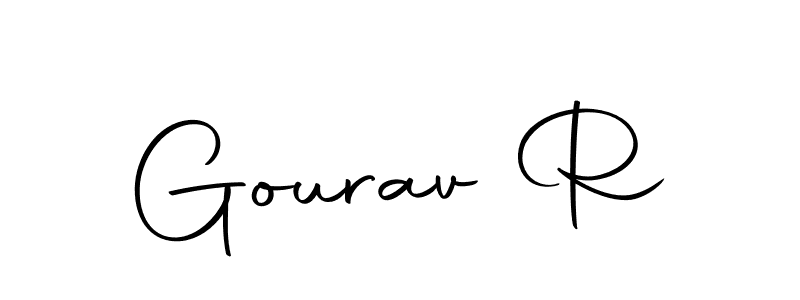 How to make Gourav R name signature. Use Autography-DOLnW style for creating short signs online. This is the latest handwritten sign. Gourav R signature style 10 images and pictures png