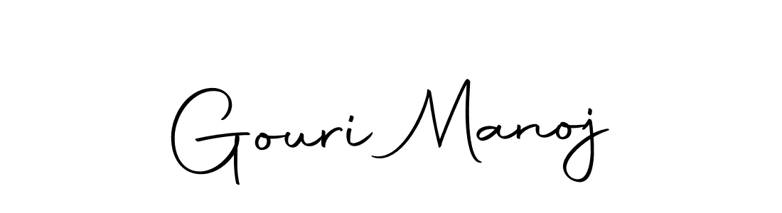 How to make Gouri Manoj name signature. Use Autography-DOLnW style for creating short signs online. This is the latest handwritten sign. Gouri Manoj signature style 10 images and pictures png