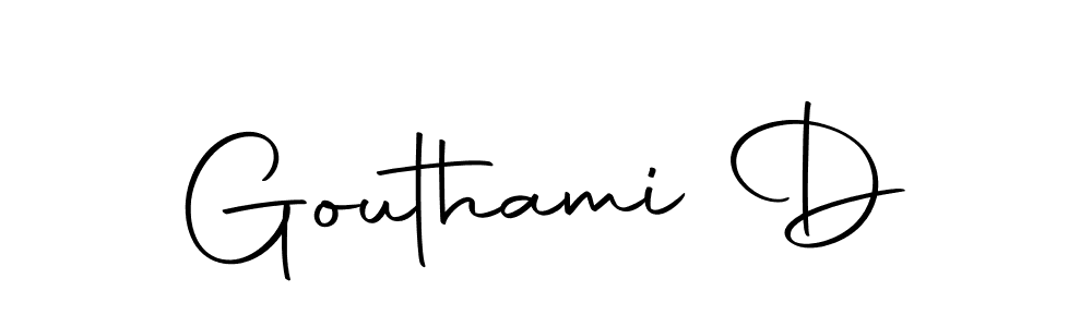 Create a beautiful signature design for name Gouthami D. With this signature (Autography-DOLnW) fonts, you can make a handwritten signature for free. Gouthami D signature style 10 images and pictures png