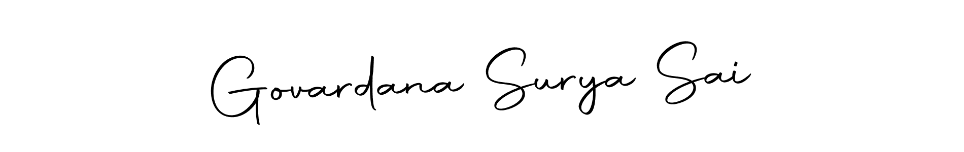 How to make Govardana Surya Sai name signature. Use Autography-DOLnW style for creating short signs online. This is the latest handwritten sign. Govardana Surya Sai signature style 10 images and pictures png
