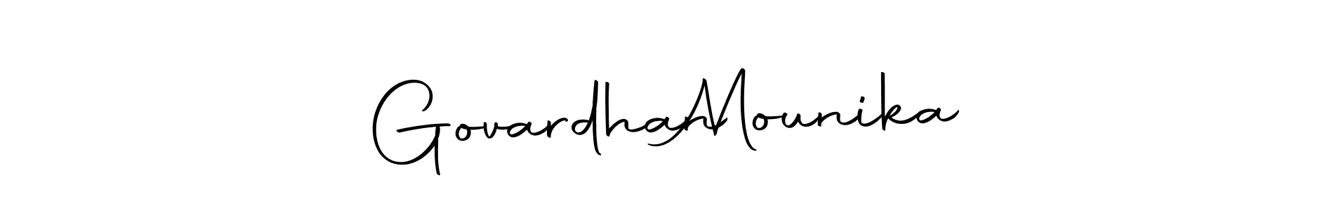 Autography-DOLnW is a professional signature style that is perfect for those who want to add a touch of class to their signature. It is also a great choice for those who want to make their signature more unique. Get Govardhan   Mounika name to fancy signature for free. Govardhan   Mounika signature style 10 images and pictures png