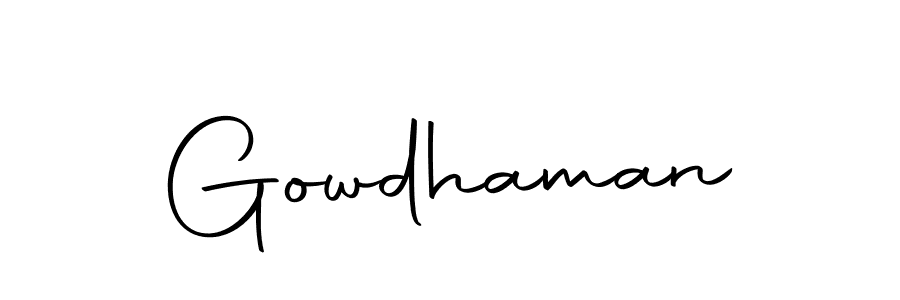 Make a beautiful signature design for name Gowdhaman. Use this online signature maker to create a handwritten signature for free. Gowdhaman signature style 10 images and pictures png