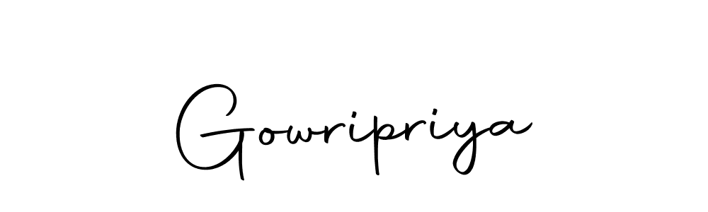 Use a signature maker to create a handwritten signature online. With this signature software, you can design (Autography-DOLnW) your own signature for name Gowripriya. Gowripriya signature style 10 images and pictures png