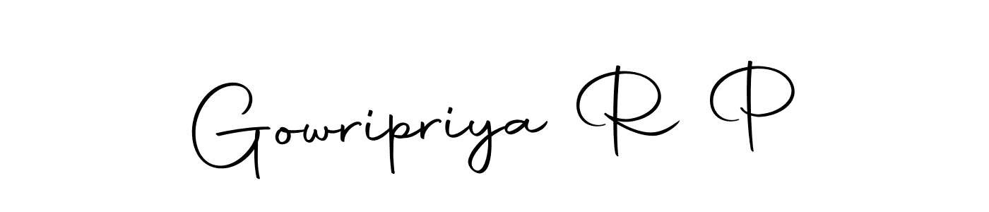 Autography-DOLnW is a professional signature style that is perfect for those who want to add a touch of class to their signature. It is also a great choice for those who want to make their signature more unique. Get Gowripriya R P name to fancy signature for free. Gowripriya R P signature style 10 images and pictures png