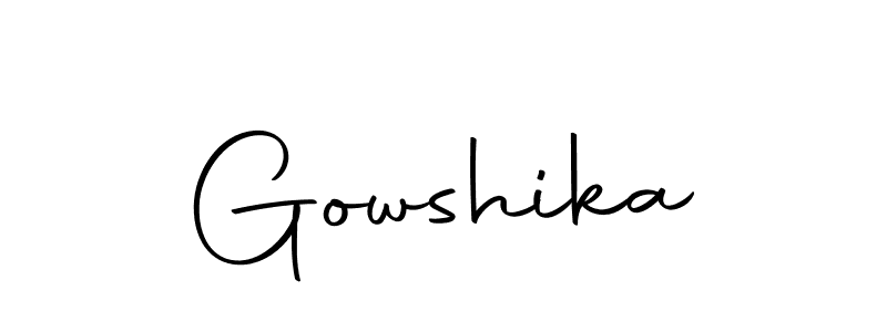 How to make Gowshika signature? Autography-DOLnW is a professional autograph style. Create handwritten signature for Gowshika name. Gowshika signature style 10 images and pictures png
