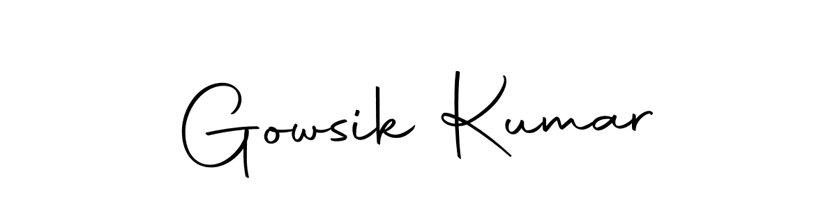 How to make Gowsik Kumar name signature. Use Autography-DOLnW style for creating short signs online. This is the latest handwritten sign. Gowsik Kumar signature style 10 images and pictures png