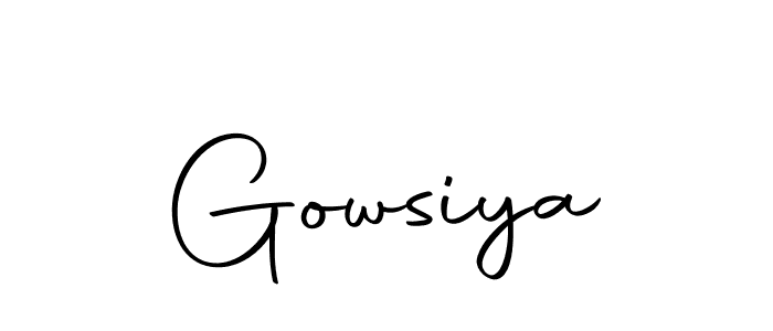 Use a signature maker to create a handwritten signature online. With this signature software, you can design (Autography-DOLnW) your own signature for name Gowsiya. Gowsiya signature style 10 images and pictures png