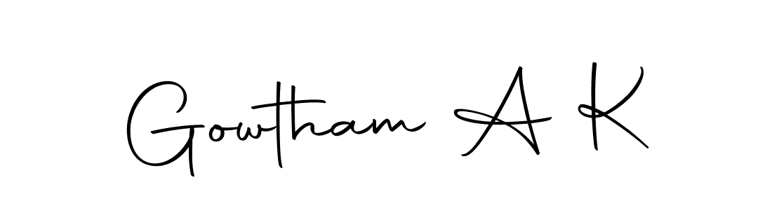 Design your own signature with our free online signature maker. With this signature software, you can create a handwritten (Autography-DOLnW) signature for name Gowtham A K. Gowtham A K signature style 10 images and pictures png