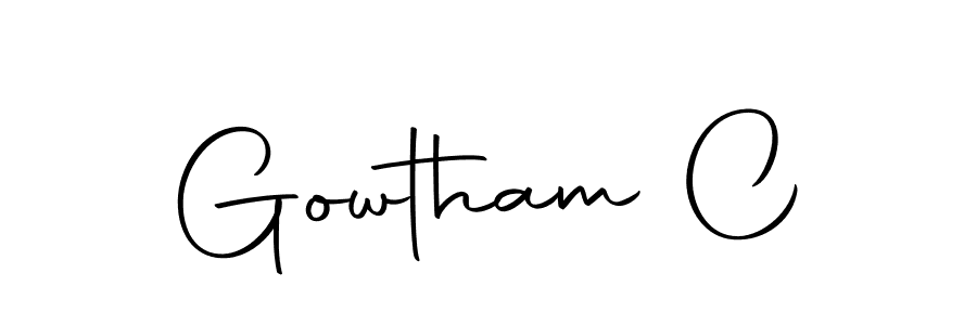 Use a signature maker to create a handwritten signature online. With this signature software, you can design (Autography-DOLnW) your own signature for name Gowtham C. Gowtham C signature style 10 images and pictures png