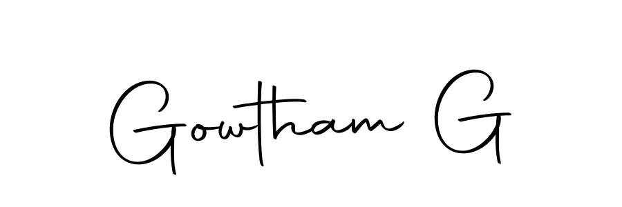 How to make Gowtham G name signature. Use Autography-DOLnW style for creating short signs online. This is the latest handwritten sign. Gowtham G signature style 10 images and pictures png