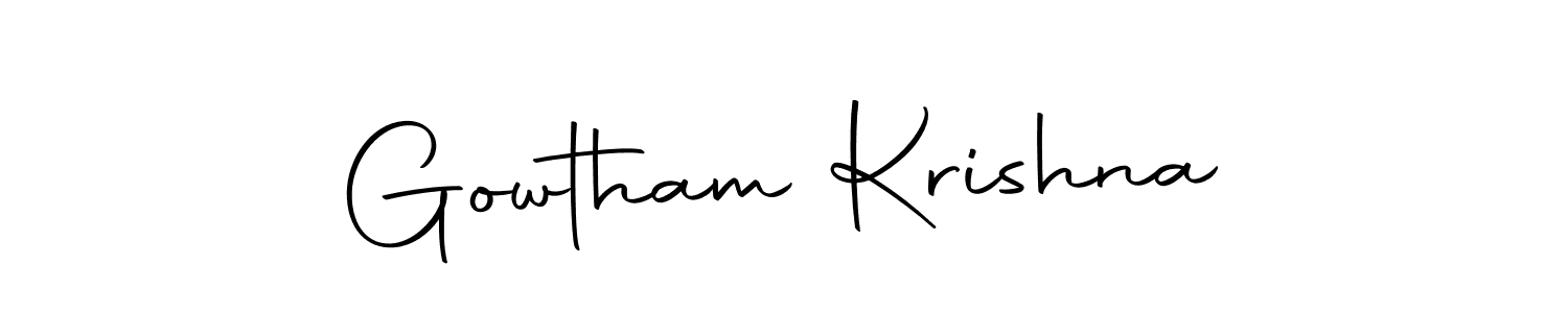 You can use this online signature creator to create a handwritten signature for the name Gowtham Krishna. This is the best online autograph maker. Gowtham Krishna signature style 10 images and pictures png