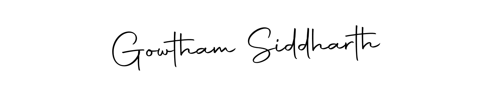 Make a beautiful signature design for name Gowtham Siddharth. Use this online signature maker to create a handwritten signature for free. Gowtham Siddharth signature style 10 images and pictures png