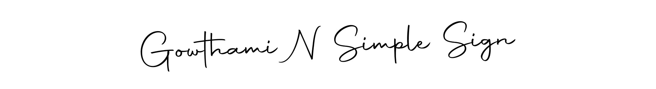 Make a beautiful signature design for name Gowthami N Simple Sign. Use this online signature maker to create a handwritten signature for free. Gowthami N Simple Sign signature style 10 images and pictures png
