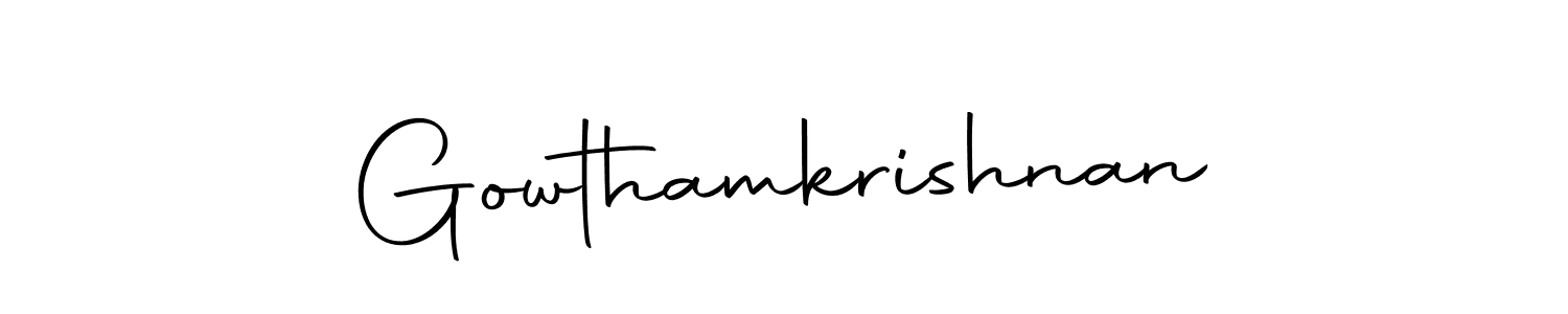 How to make Gowthamkrishnan name signature. Use Autography-DOLnW style for creating short signs online. This is the latest handwritten sign. Gowthamkrishnan signature style 10 images and pictures png