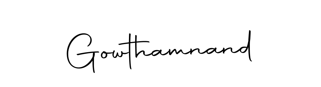 Create a beautiful signature design for name Gowthamnand. With this signature (Autography-DOLnW) fonts, you can make a handwritten signature for free. Gowthamnand signature style 10 images and pictures png