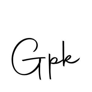 Create a beautiful signature design for name Gpk. With this signature (Autography-DOLnW) fonts, you can make a handwritten signature for free. Gpk signature style 10 images and pictures png