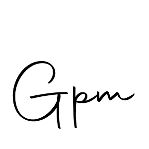 Create a beautiful signature design for name Gpm. With this signature (Autography-DOLnW) fonts, you can make a handwritten signature for free. Gpm signature style 10 images and pictures png