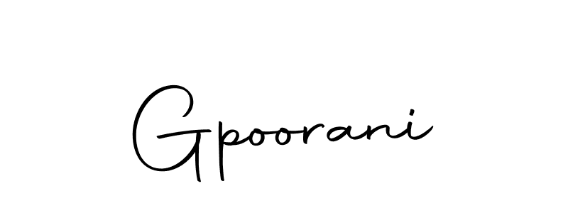 Create a beautiful signature design for name Gpoorani. With this signature (Autography-DOLnW) fonts, you can make a handwritten signature for free. Gpoorani signature style 10 images and pictures png