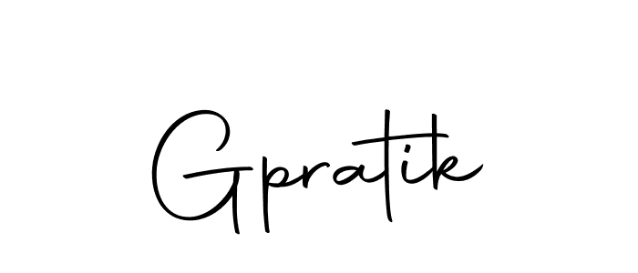 Design your own signature with our free online signature maker. With this signature software, you can create a handwritten (Autography-DOLnW) signature for name Gpratik. Gpratik signature style 10 images and pictures png