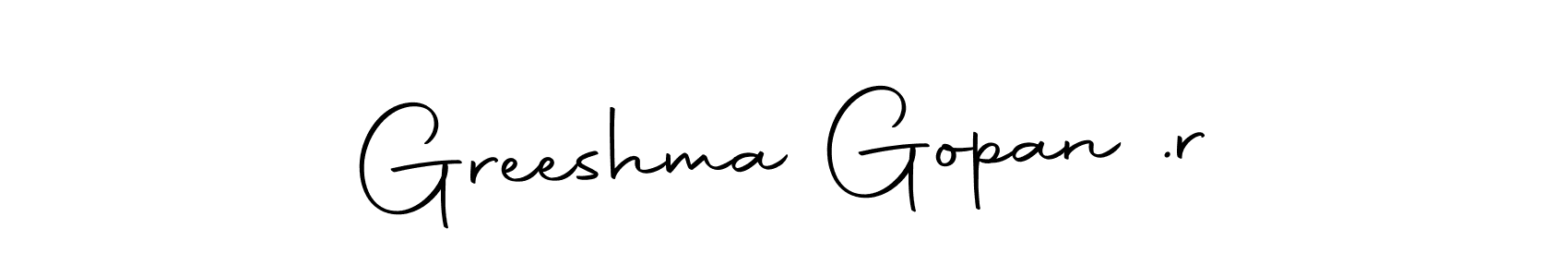 The best way (Autography-DOLnW) to make a short signature is to pick only two or three words in your name. The name Greeshma Gopan .r include a total of six letters. For converting this name. Greeshma Gopan .r signature style 10 images and pictures png