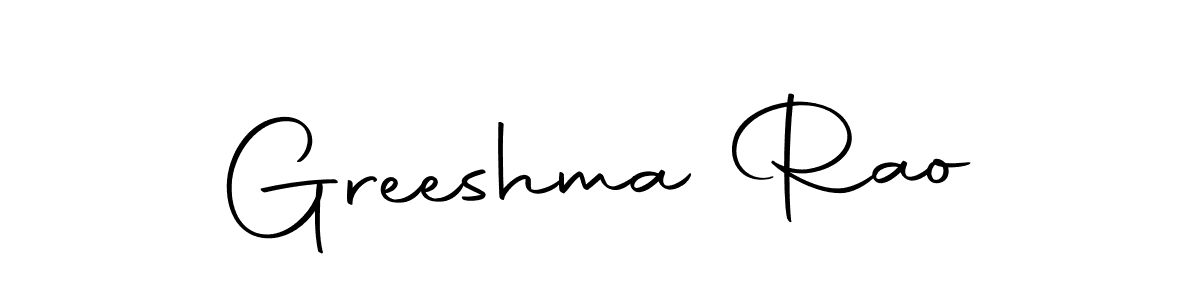 Make a beautiful signature design for name Greeshma Rao. With this signature (Autography-DOLnW) style, you can create a handwritten signature for free. Greeshma Rao signature style 10 images and pictures png