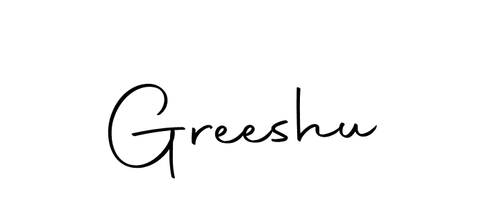 Use a signature maker to create a handwritten signature online. With this signature software, you can design (Autography-DOLnW) your own signature for name Greeshu. Greeshu signature style 10 images and pictures png