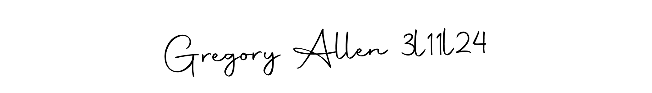 Make a short Gregory Allen 3l11l24 signature style. Manage your documents anywhere anytime using Autography-DOLnW. Create and add eSignatures, submit forms, share and send files easily. Gregory Allen 3l11l24 signature style 10 images and pictures png