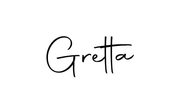 Create a beautiful signature design for name Gretta. With this signature (Autography-DOLnW) fonts, you can make a handwritten signature for free. Gretta signature style 10 images and pictures png