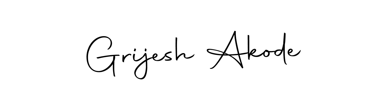How to make Grijesh Akode name signature. Use Autography-DOLnW style for creating short signs online. This is the latest handwritten sign. Grijesh Akode signature style 10 images and pictures png