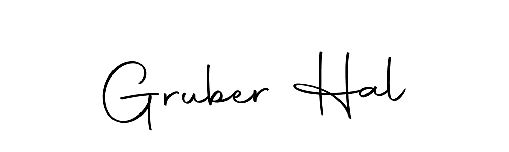 How to make Gruber Hal name signature. Use Autography-DOLnW style for creating short signs online. This is the latest handwritten sign. Gruber Hal signature style 10 images and pictures png