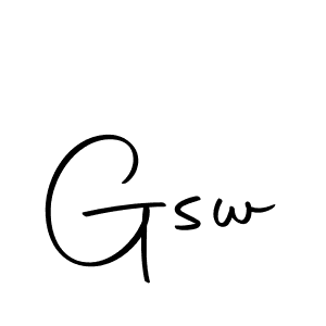 How to make Gsw signature? Autography-DOLnW is a professional autograph style. Create handwritten signature for Gsw name. Gsw signature style 10 images and pictures png