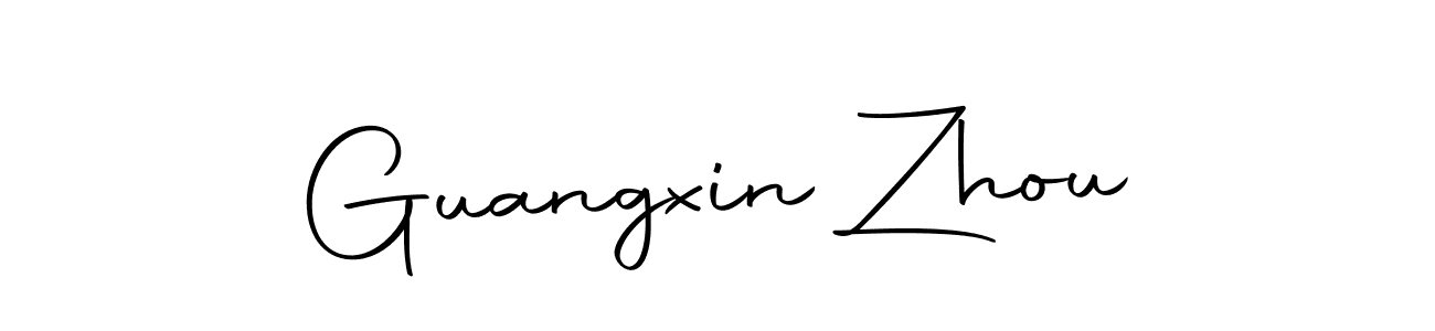 How to make Guangxin Zhou name signature. Use Autography-DOLnW style for creating short signs online. This is the latest handwritten sign. Guangxin Zhou signature style 10 images and pictures png
