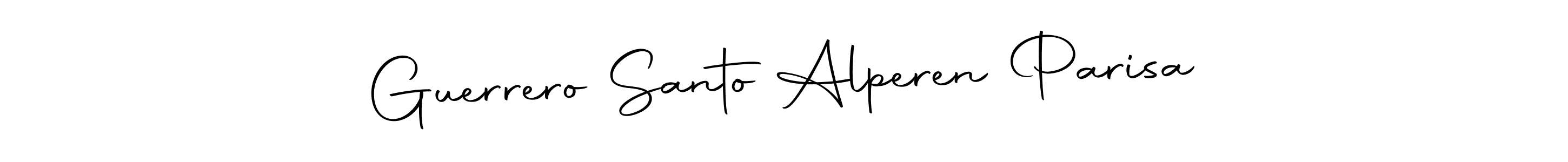 You can use this online signature creator to create a handwritten signature for the name Guerrero Santo Alperen Parisa. This is the best online autograph maker. Guerrero Santo Alperen Parisa signature style 10 images and pictures png