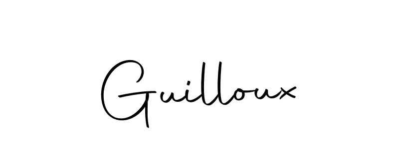 How to make Guilloux name signature. Use Autography-DOLnW style for creating short signs online. This is the latest handwritten sign. Guilloux signature style 10 images and pictures png