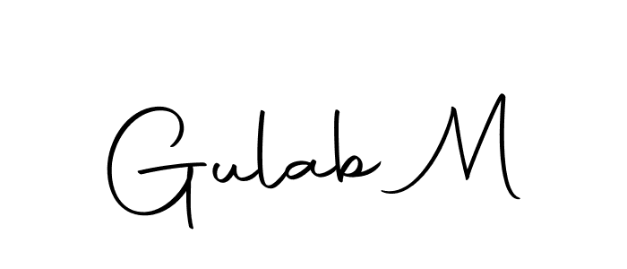 Design your own signature with our free online signature maker. With this signature software, you can create a handwritten (Autography-DOLnW) signature for name Gulab M. Gulab M signature style 10 images and pictures png