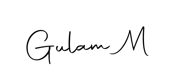 if you are searching for the best signature style for your name Gulam M. so please give up your signature search. here we have designed multiple signature styles  using Autography-DOLnW. Gulam M signature style 10 images and pictures png